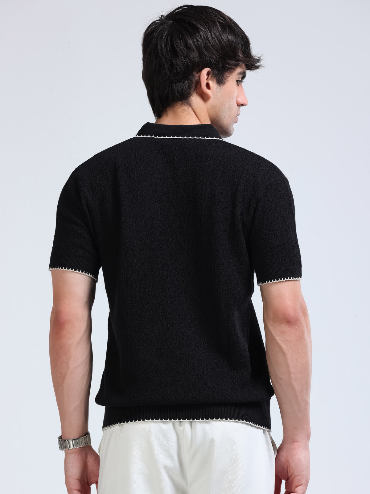 Men’s Crush Cotton Knit Polo - Black