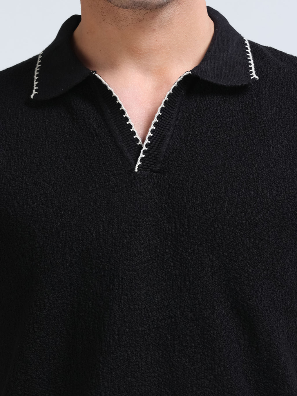 Men’s Crush Cotton Knit Polo - Black