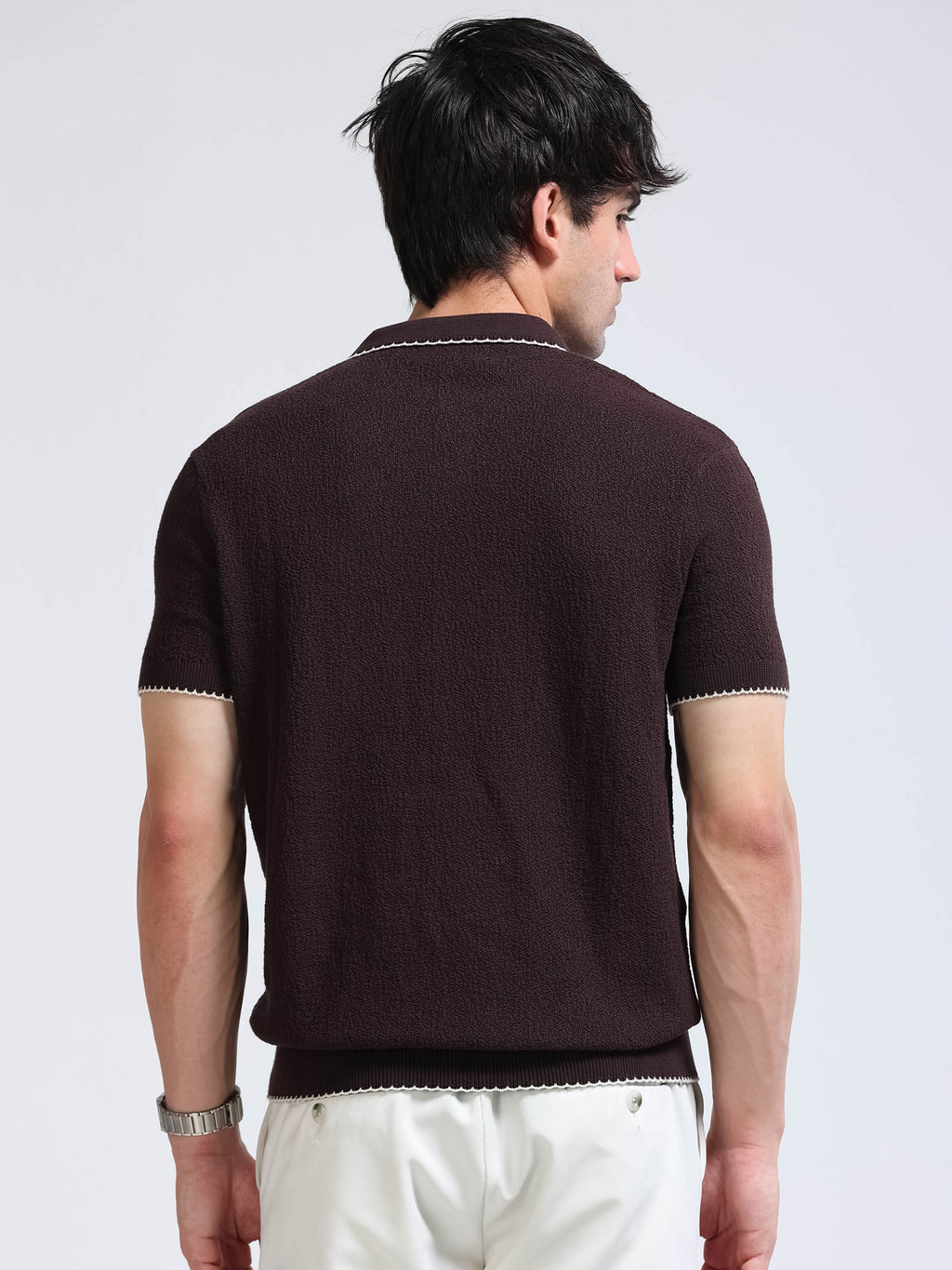 Men’s Crush Cotton Knit Polo - Brown