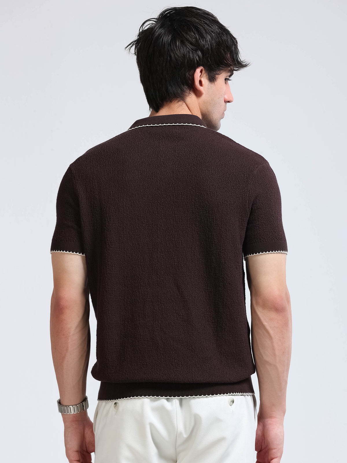 Men’s Crush Cotton Knit Polo - Brown