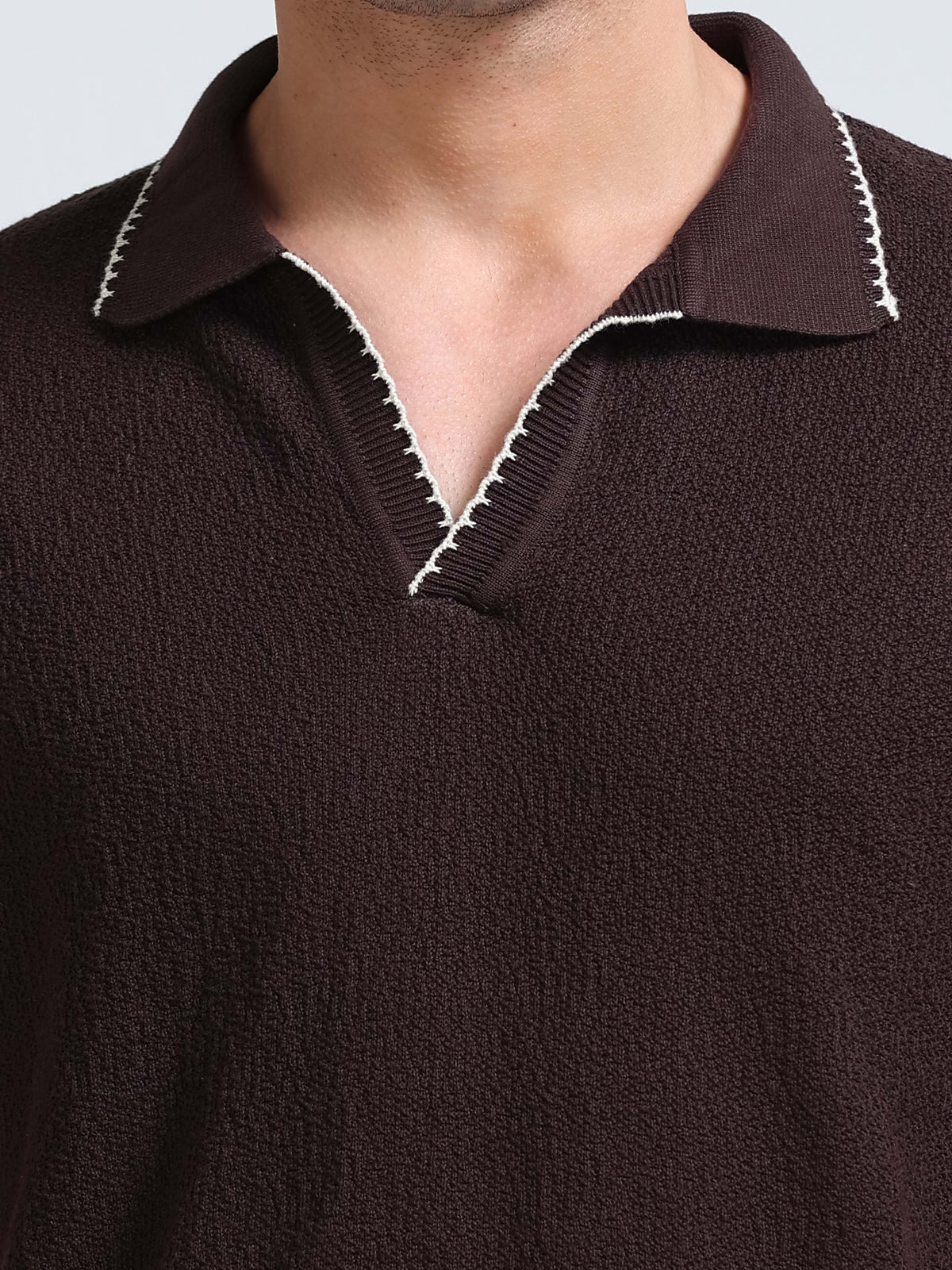 Men’s Crush Cotton Knit Polo - Brown