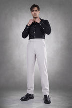 Fog Grey 2-Button Linen Trousers