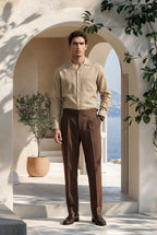Soft Pebble Linen Cuban Collar Shirt
