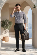 Nardo Grey Stripe Down Button Cotton Shirt