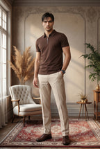 Espresso Cocoa Luxe Quarter Zip Polo