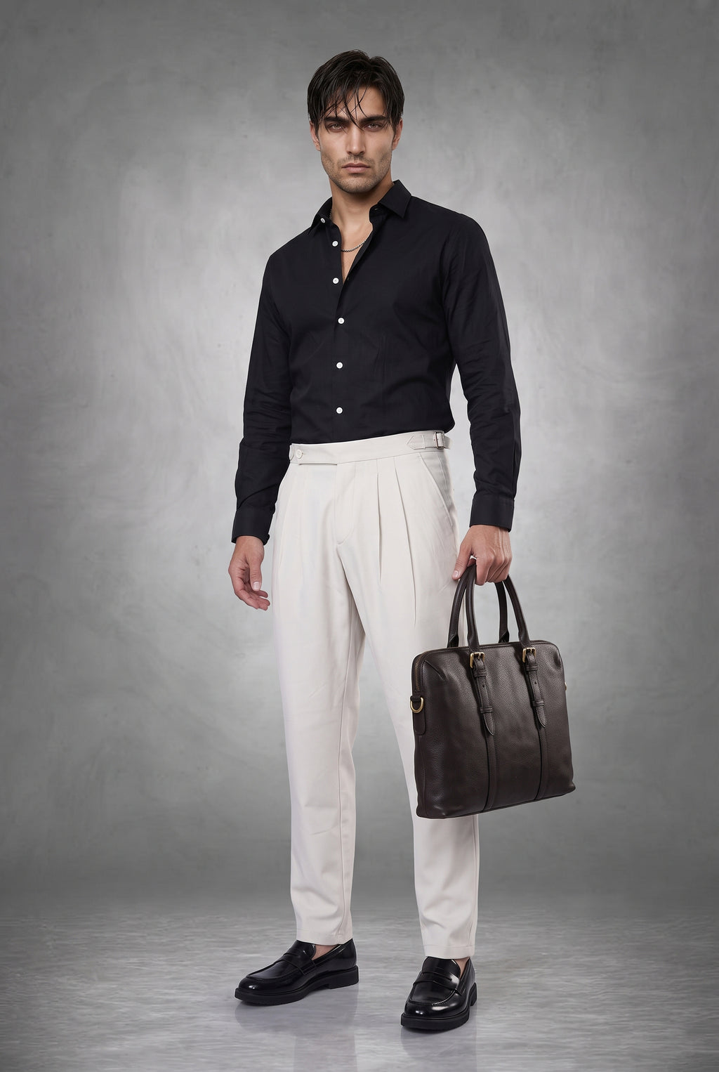 Natural Ecru Tailored Trousers