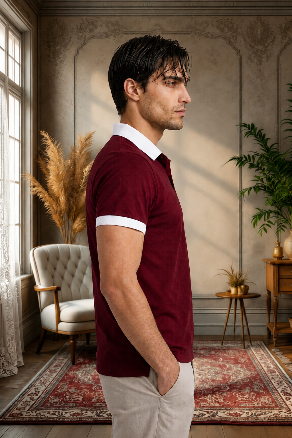 Imperial Ruby Luxe Cotton Polo