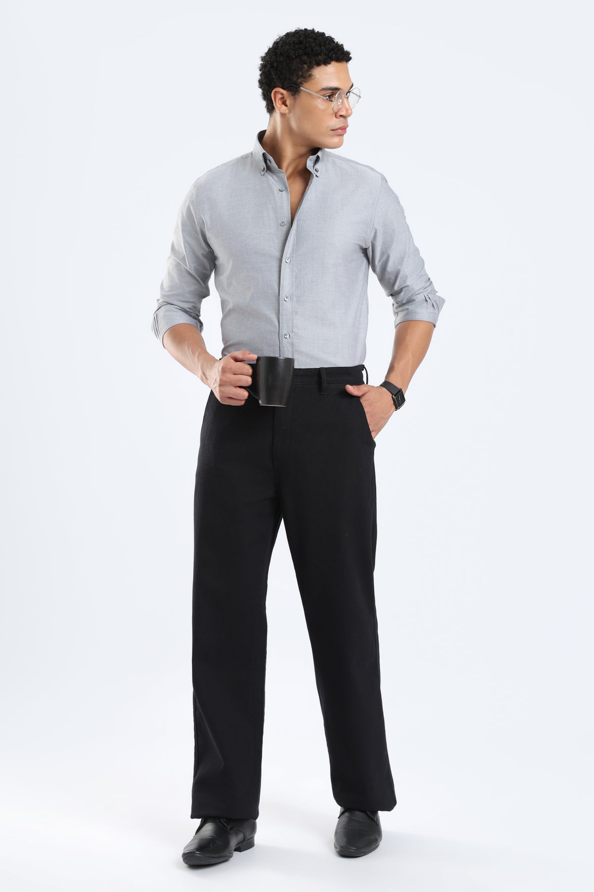 The Classic Grey Oxford Cotton Shirt