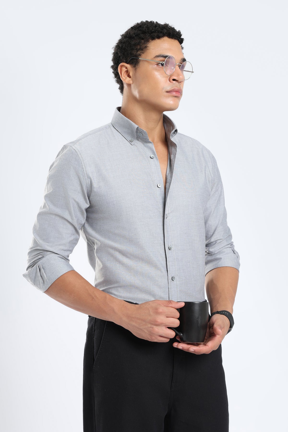 The Classic Grey Oxford Cotton Shirt