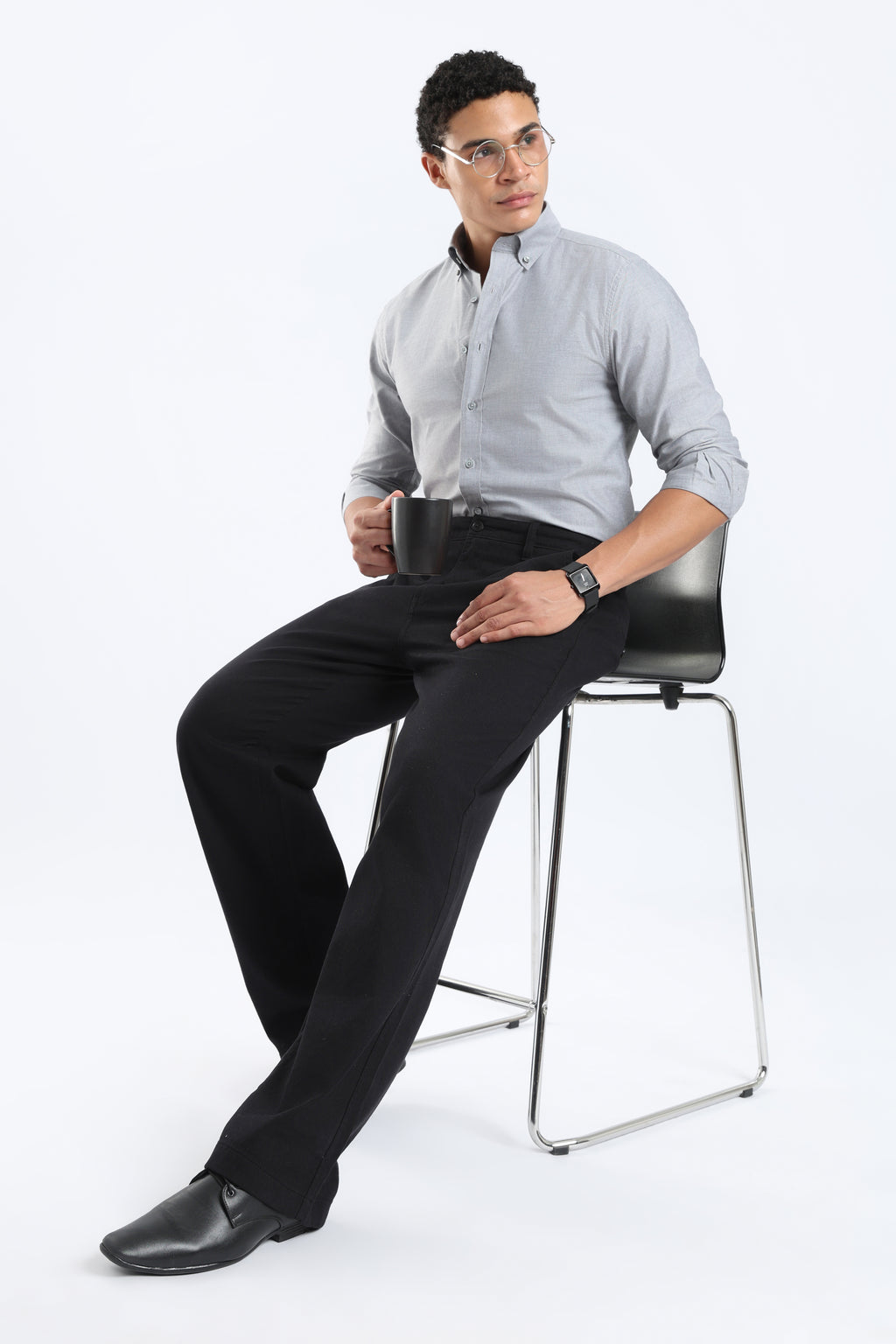 The Classic Grey Oxford Cotton Shirt