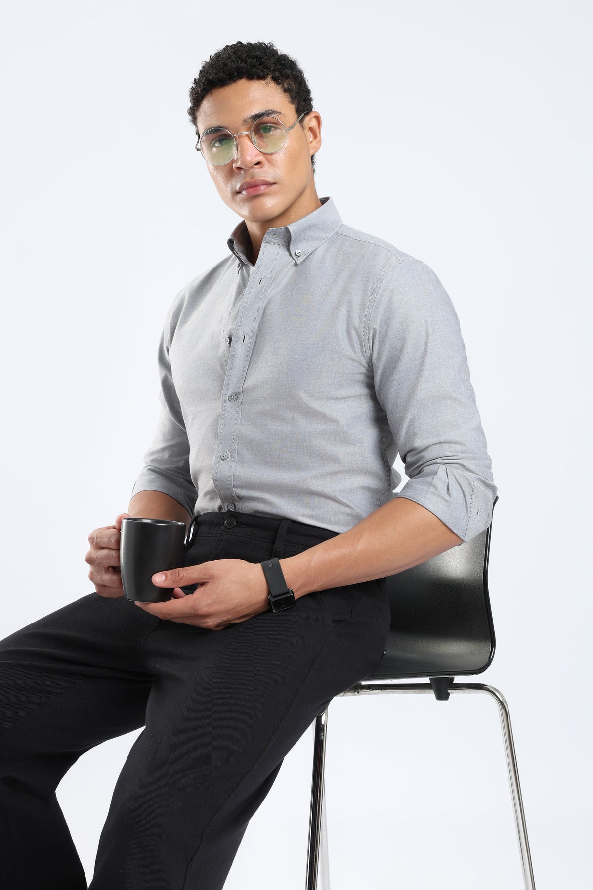 The Classic Grey Oxford Cotton Shirt