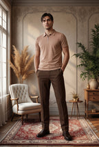 Desert Taupe Luxe Quarter Zip Polo