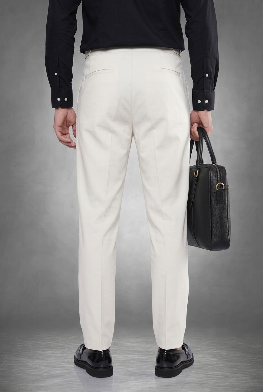 Natural Ecru Tailored Trousers