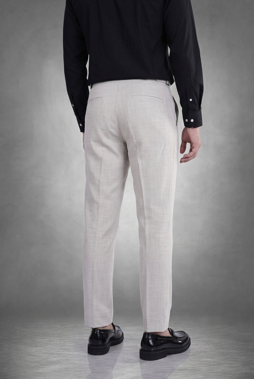 Fog Grey 2-Button Linen Trousers
