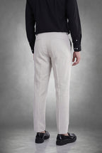 Fog Grey 2-Button Linen Trousers