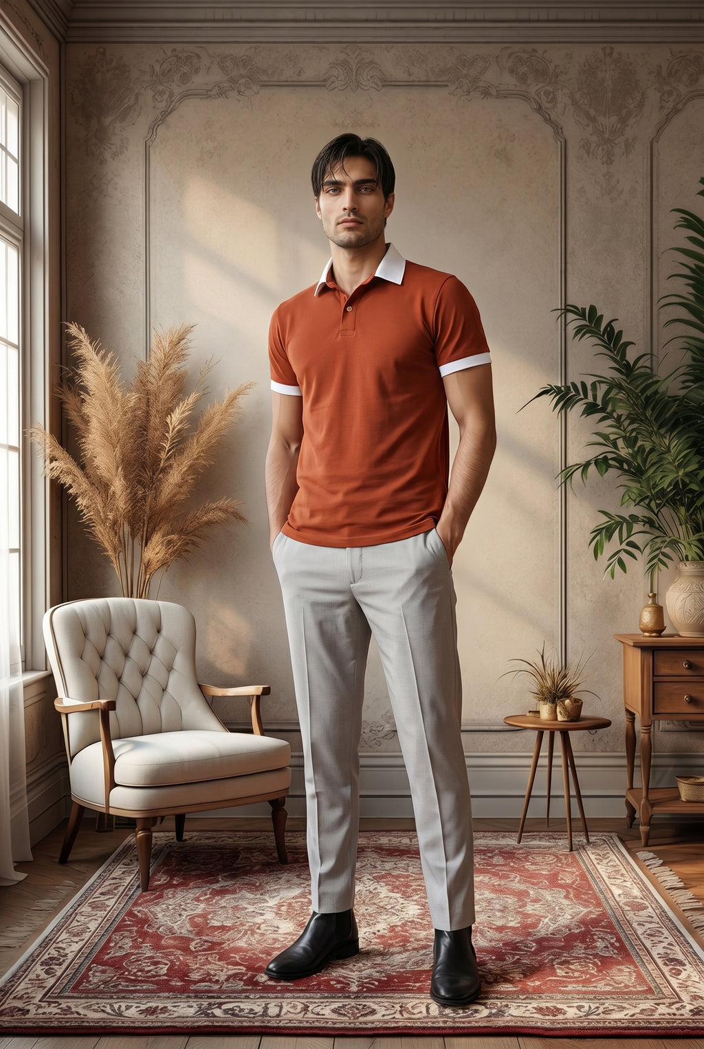 Burnt Rust Luxe Cotton Polo