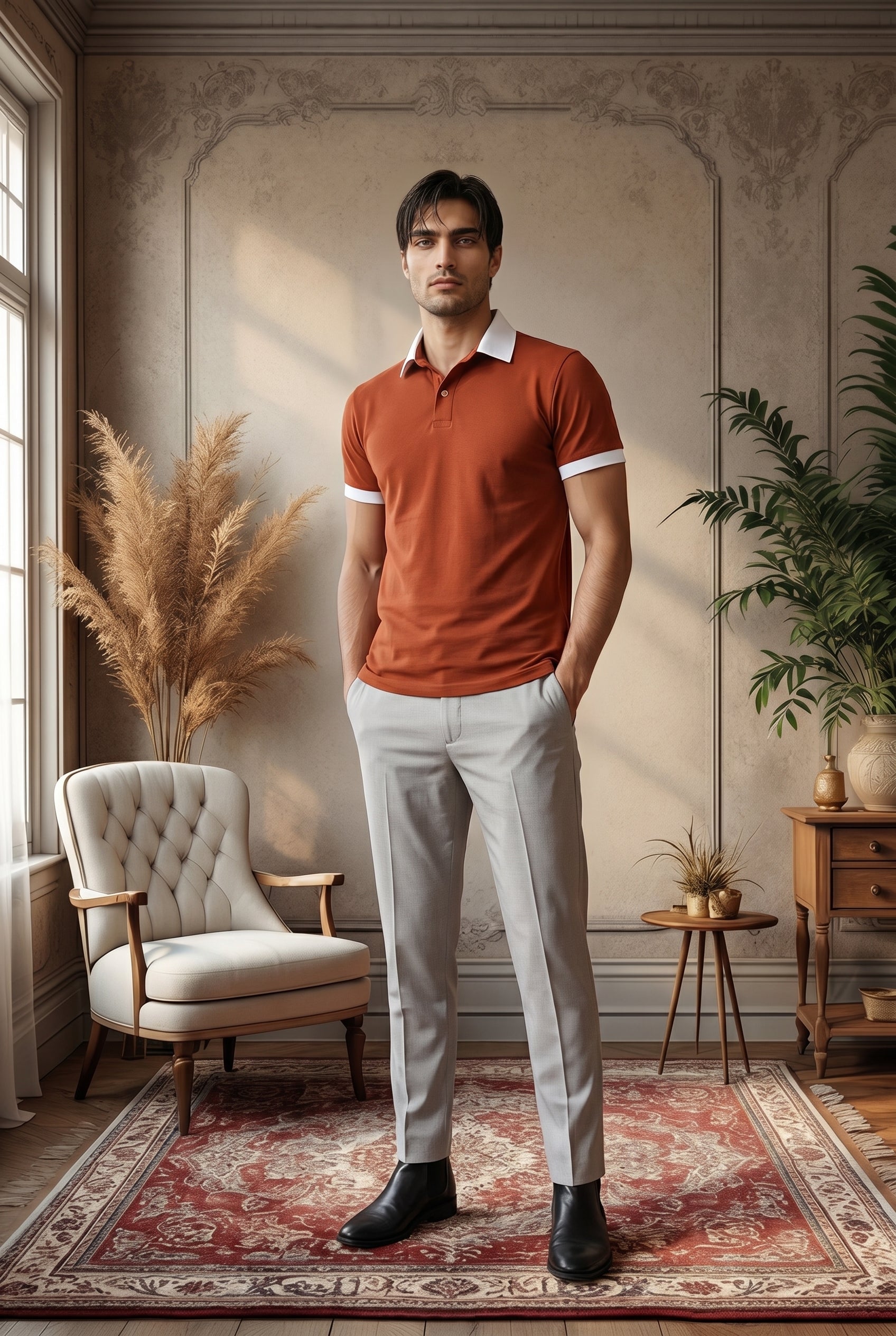 Burnt Rust Luxe Cotton Polo