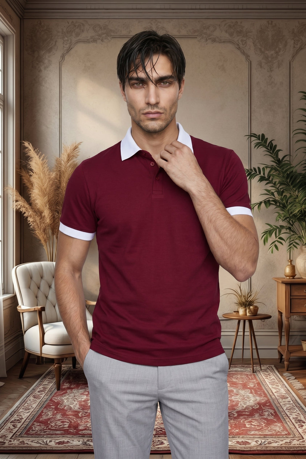 Imperial Ruby Luxe Cotton Polo