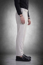 Fog Grey 2-Button Linen Trousers