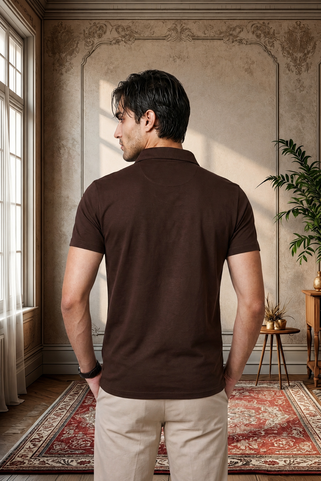 Espresso Cocoa Luxe Quarter Zip Polo