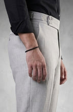 Fog Grey 2-Button Linen Trousers