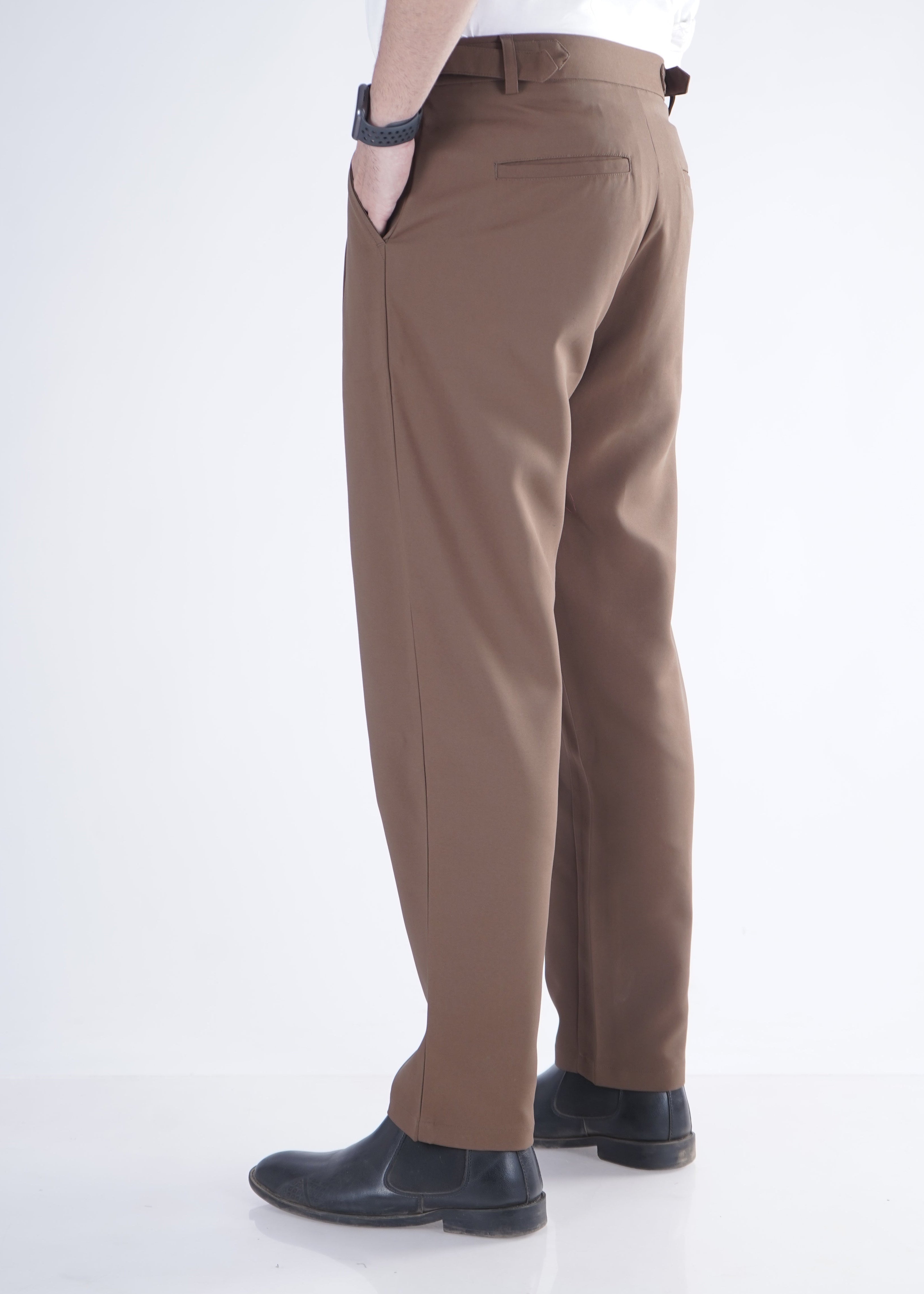 Vintage Tobacco Tailored Stretch Trousers