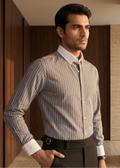 Nardo Grey Stripe Down Button Cotton Shirt
