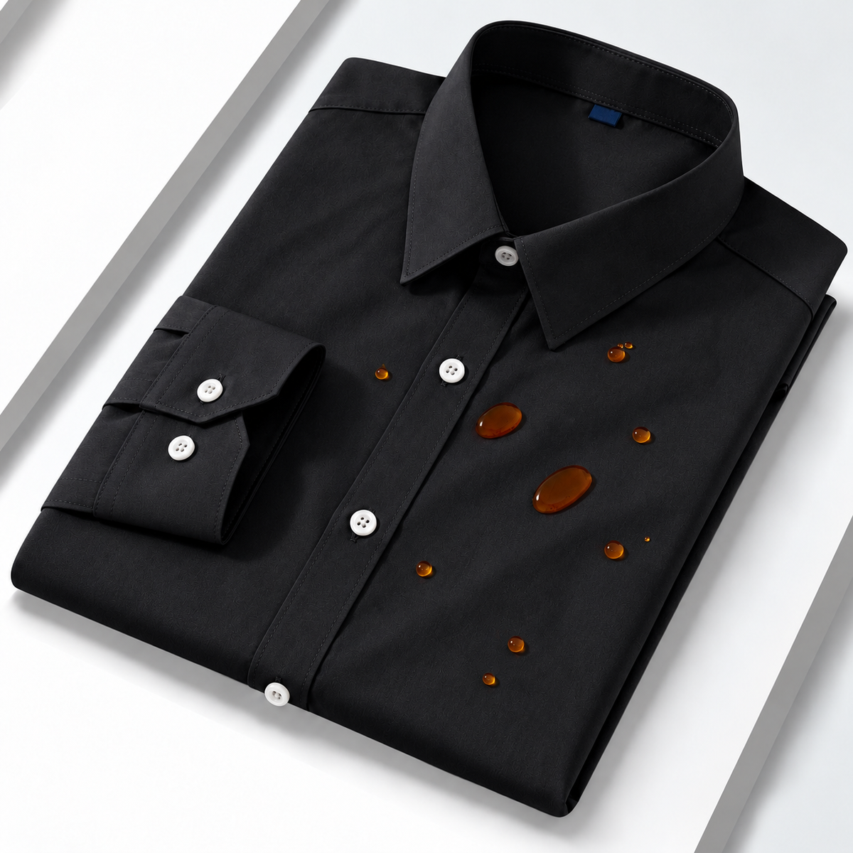 Men's cotton shirt - Solid black - Regular fit