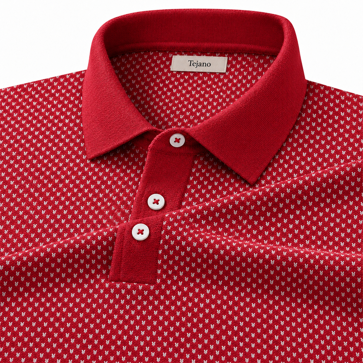 Men’s Cotton Knit Polo Shirt - Crimson Red