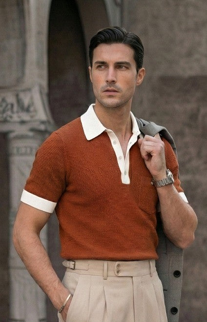 Vintage Knit Polo T-Shirt