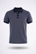 Midnight Melange Cotton Knit Polo T-Shirt